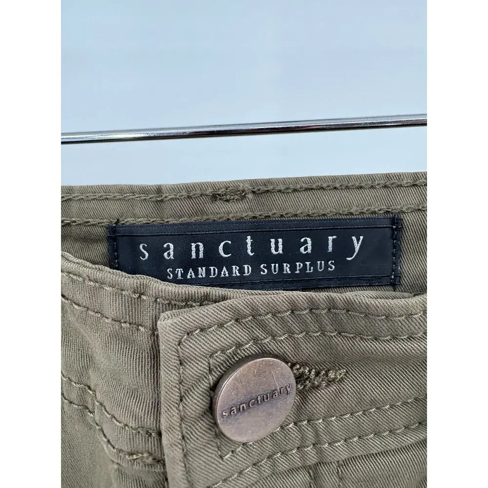 SANCTUARY Skirt Size 24 NEW Olive Green Midi Triple Threat Cargo Pockets